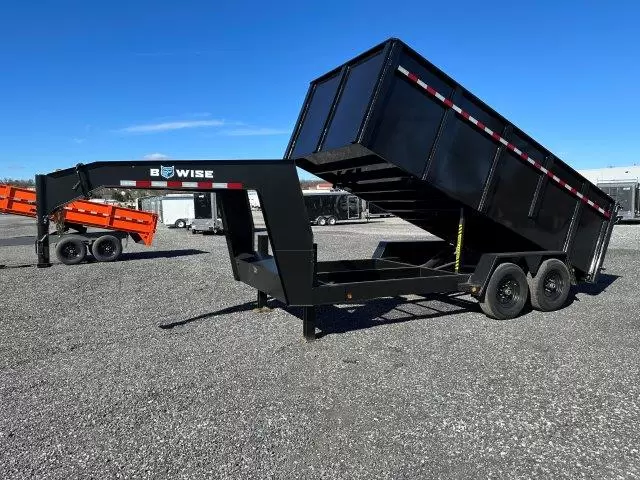 BWise 7 x 16 Gooseneck Dump Trailer – 4′ High Side - Image 3