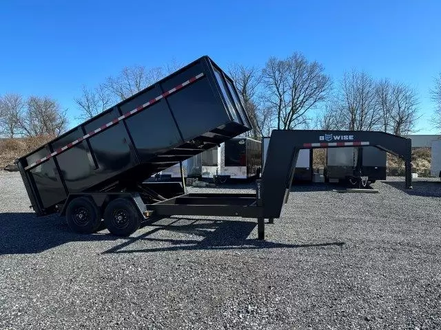 BWise 7 x 16 Gooseneck Dump Trailer – 4′ High Side - Image 4