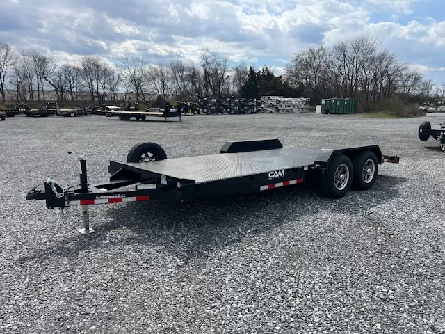 CAM Superline 7 x 18 Steel Deck Car Hauler Aluminum Wheels